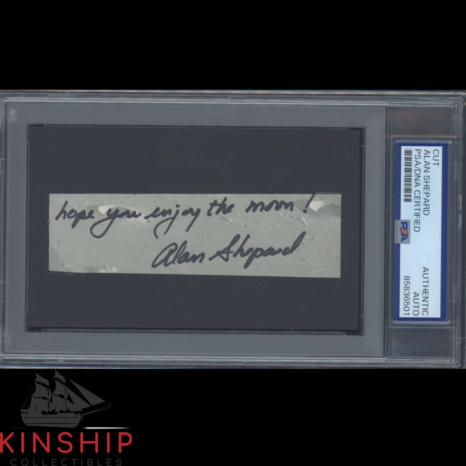 Alan Shepard signed Cut PSA DNA Slab Moonwalker Space Inscribed Auto C6232