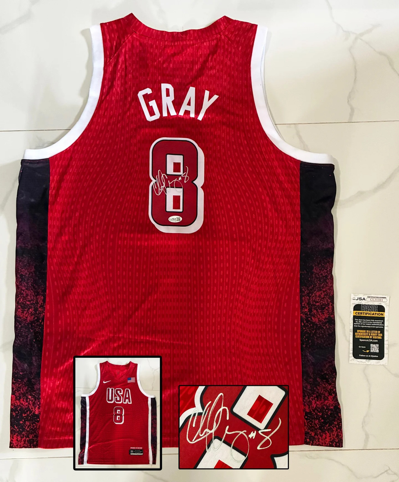 Chelsea Gray Signed Jersey WNBA Olympics Team USA JSA COA
