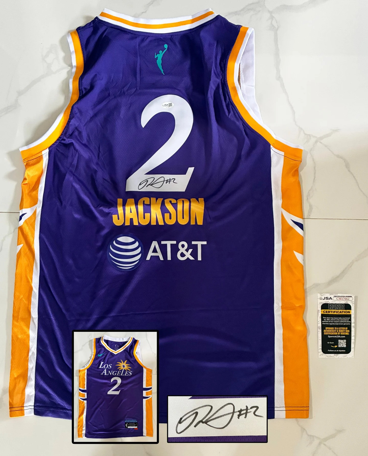 Rickea Jackson Signed Jersey WNBA Los Angeles Sparks JSA COA