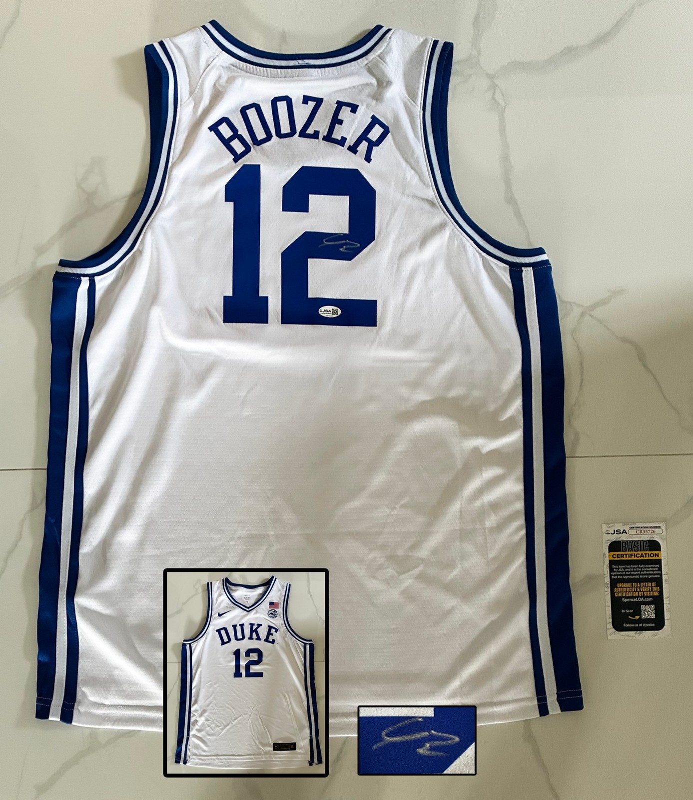 Cameron Boozer Signed Jersey Duke Blue Devils JSA COA
