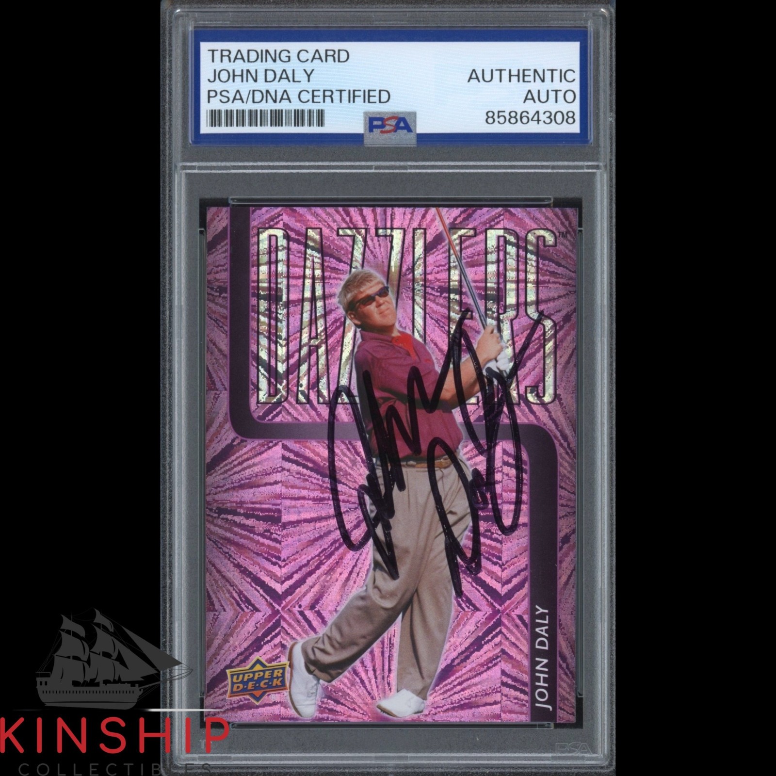 John Daly signed 2024 Upper Deck Dazzlers Golf Card PSA DNA Slab Auto C6255