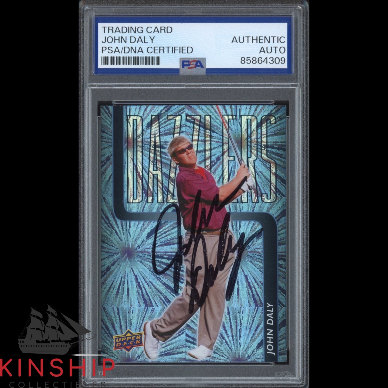 John Daly signed 2024 Upper Deck Dazzlers Golf Card PSA DNA Slab Auto C6254