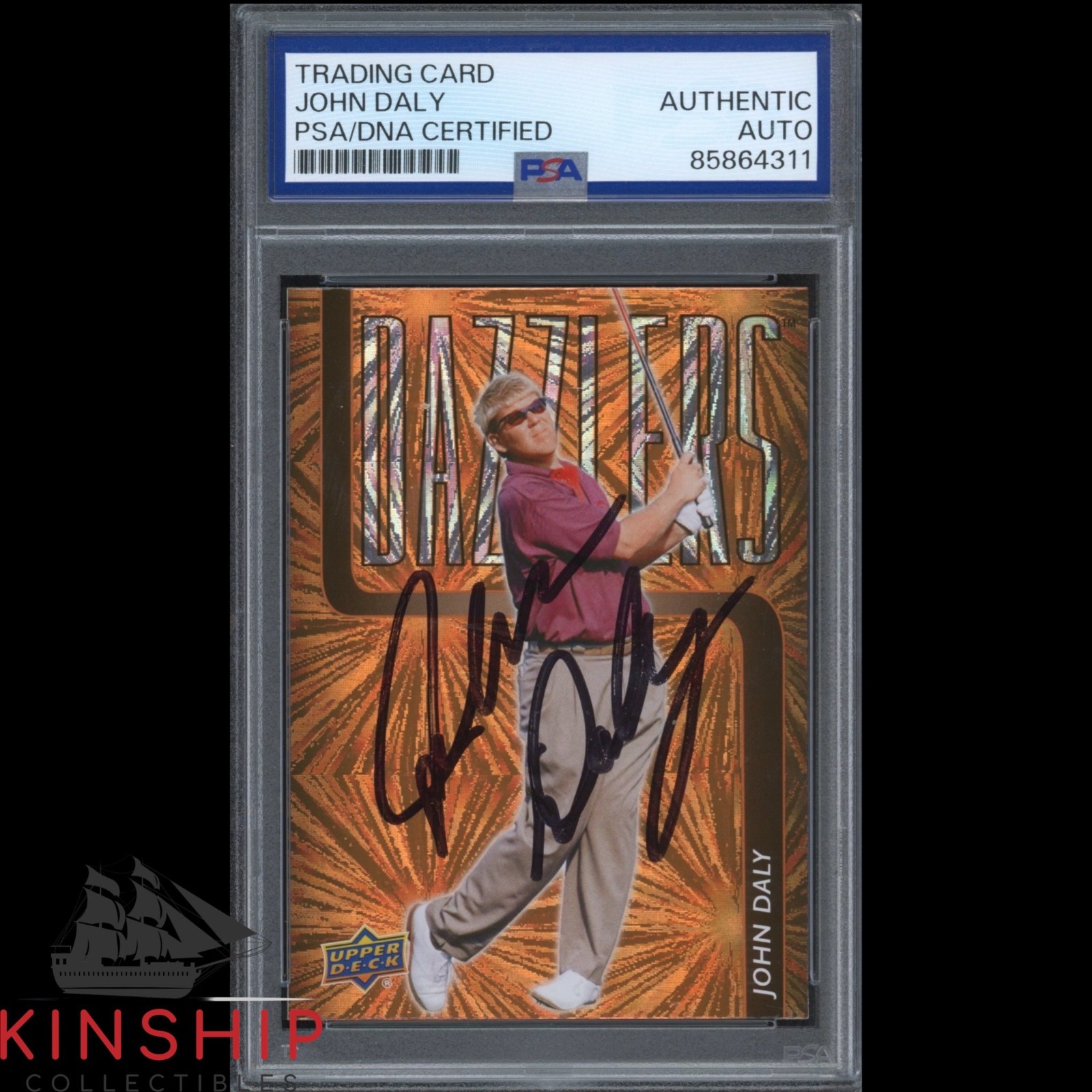 John Daly signed 2024 Upper Deck Dazzlers Golf Card PSA DNA Slab Auto C6253