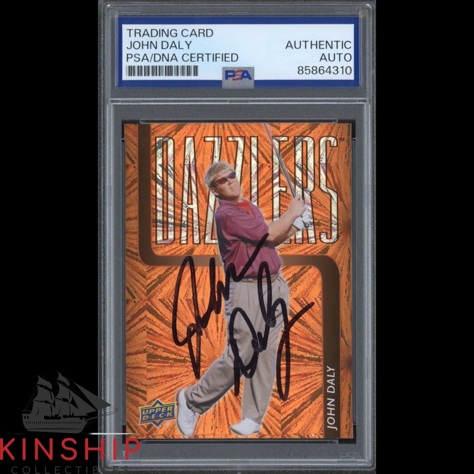 John Daly signed 2024 Upper Deck Dazzlers Golf Card PSA DNA Slab Auto C6252