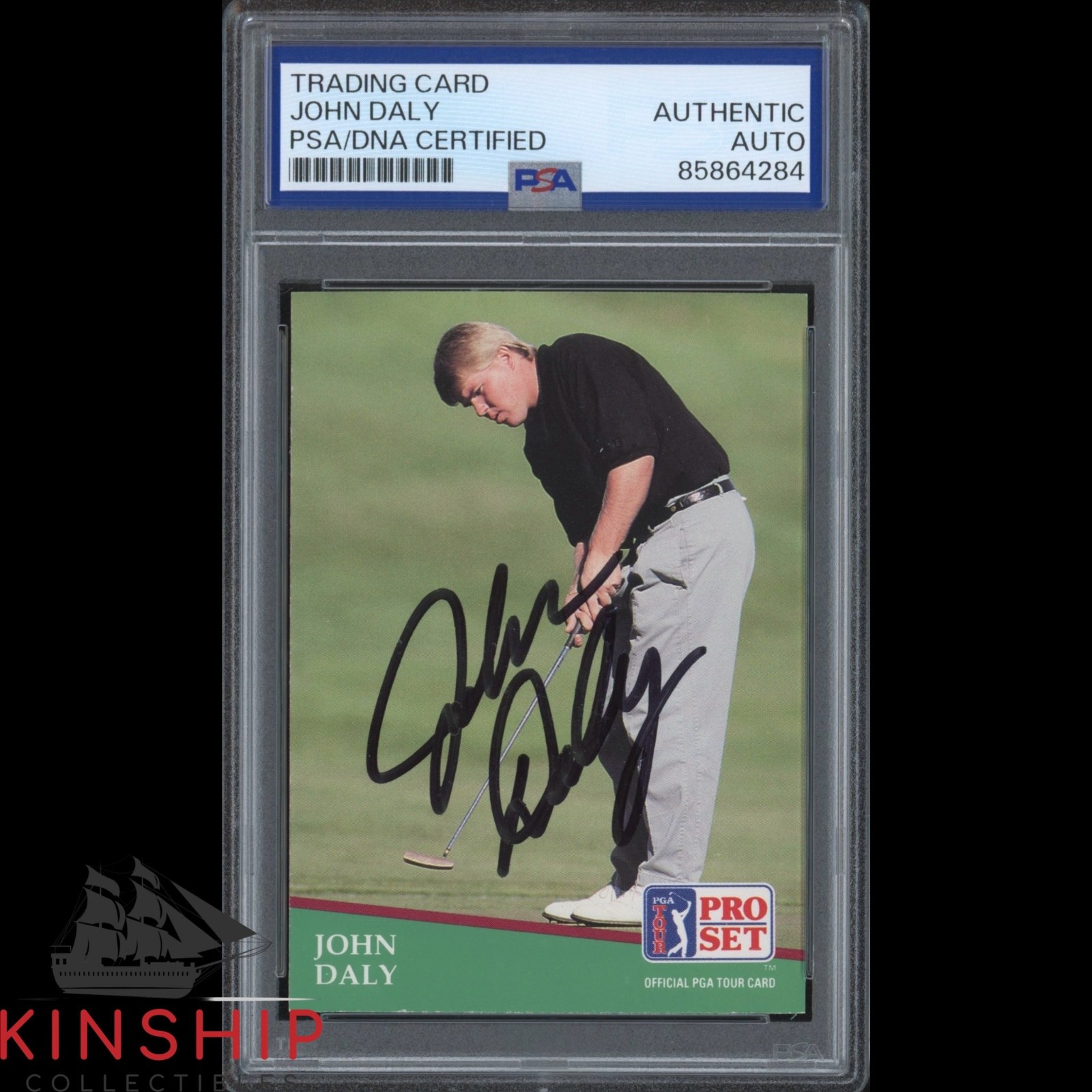 John Daly signed 1991 Pro Set Rookie Card PSA DNA Slab Golf US Open Auto C6273