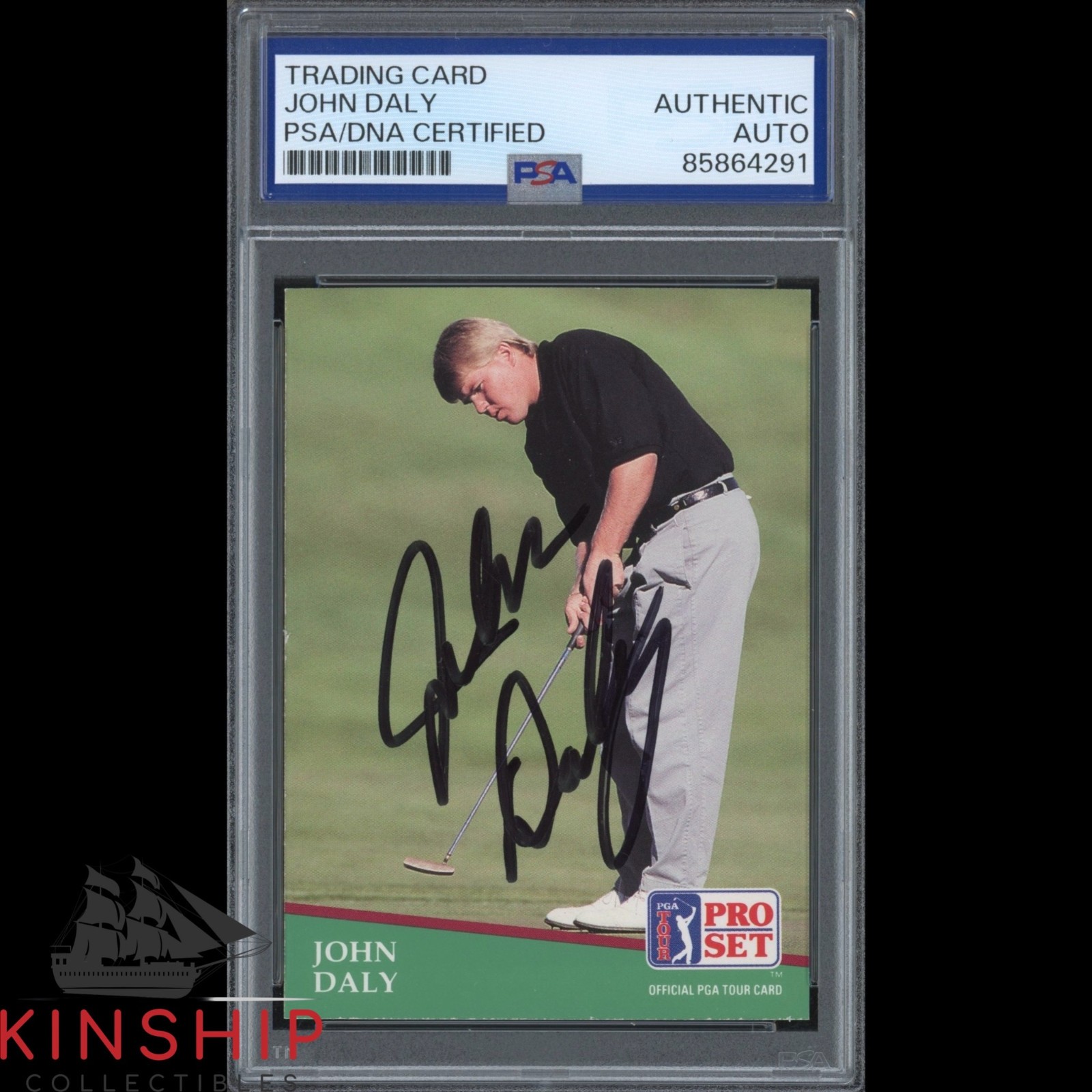 John Daly signed 1991 Pro Set Rookie Card PSA DNA Slab Golf US Open Auto C6275