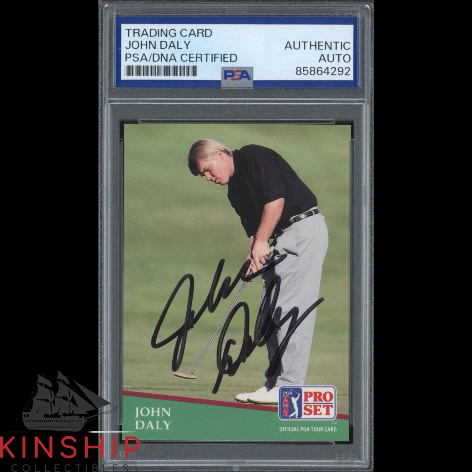 John Daly signed 1991 Pro Set Rookie Card PSA DNA Slab Golf US Open Auto C6274