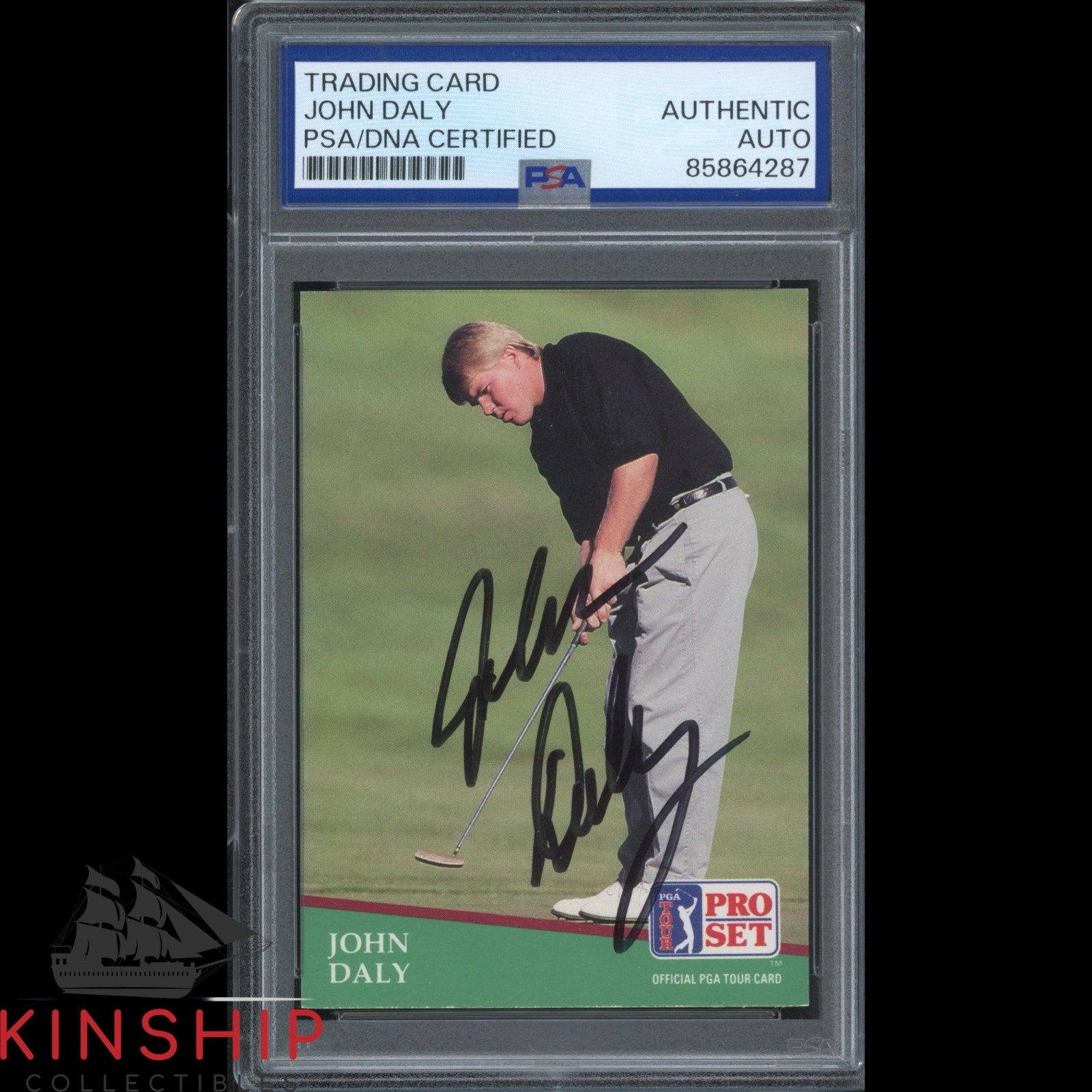 John Daly signed 1991 Pro Set Rookie Card PSA DNA Slab Golf US Open Auto C6270