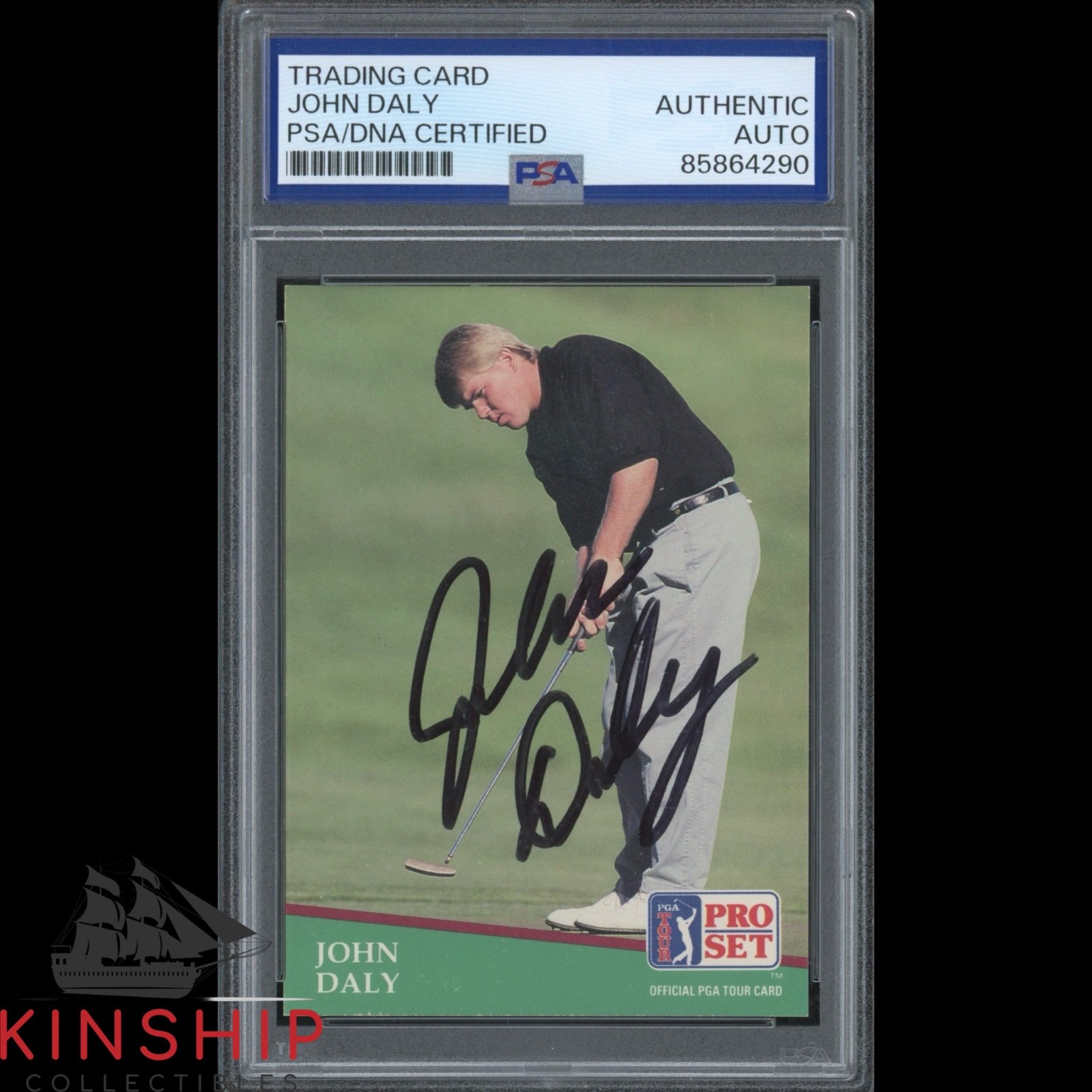 John Daly signed 1991 Pro Set Rookie Card PSA DNA Slab Golf US Open Auto C6268