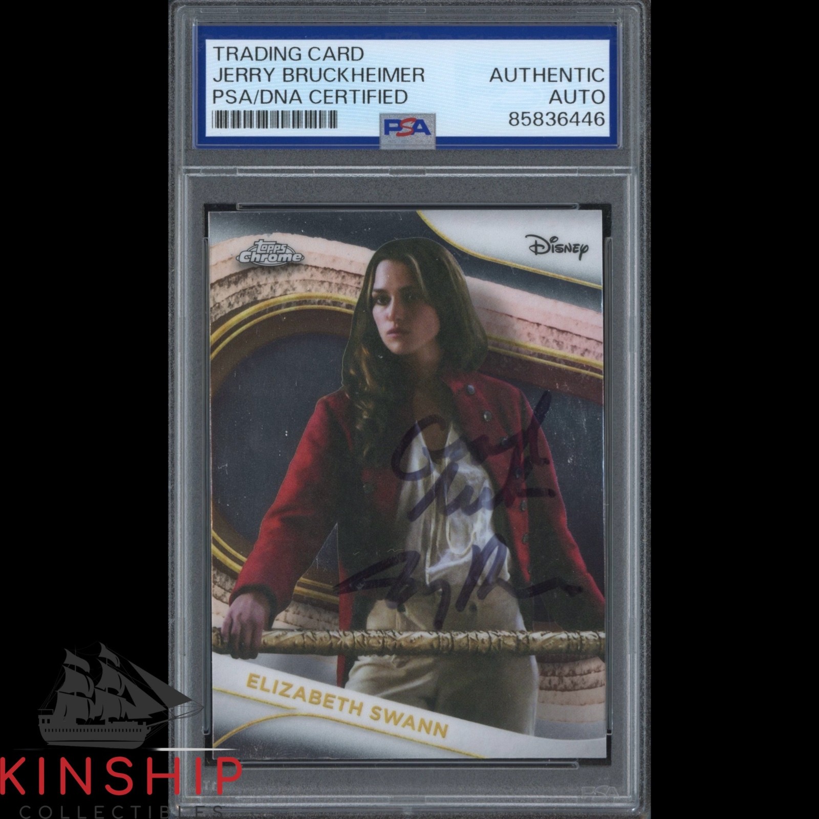 Jerry Bruckheimer signed 2025 Topps Chrome Card PSA DNA Slab Pirates Auto C6306