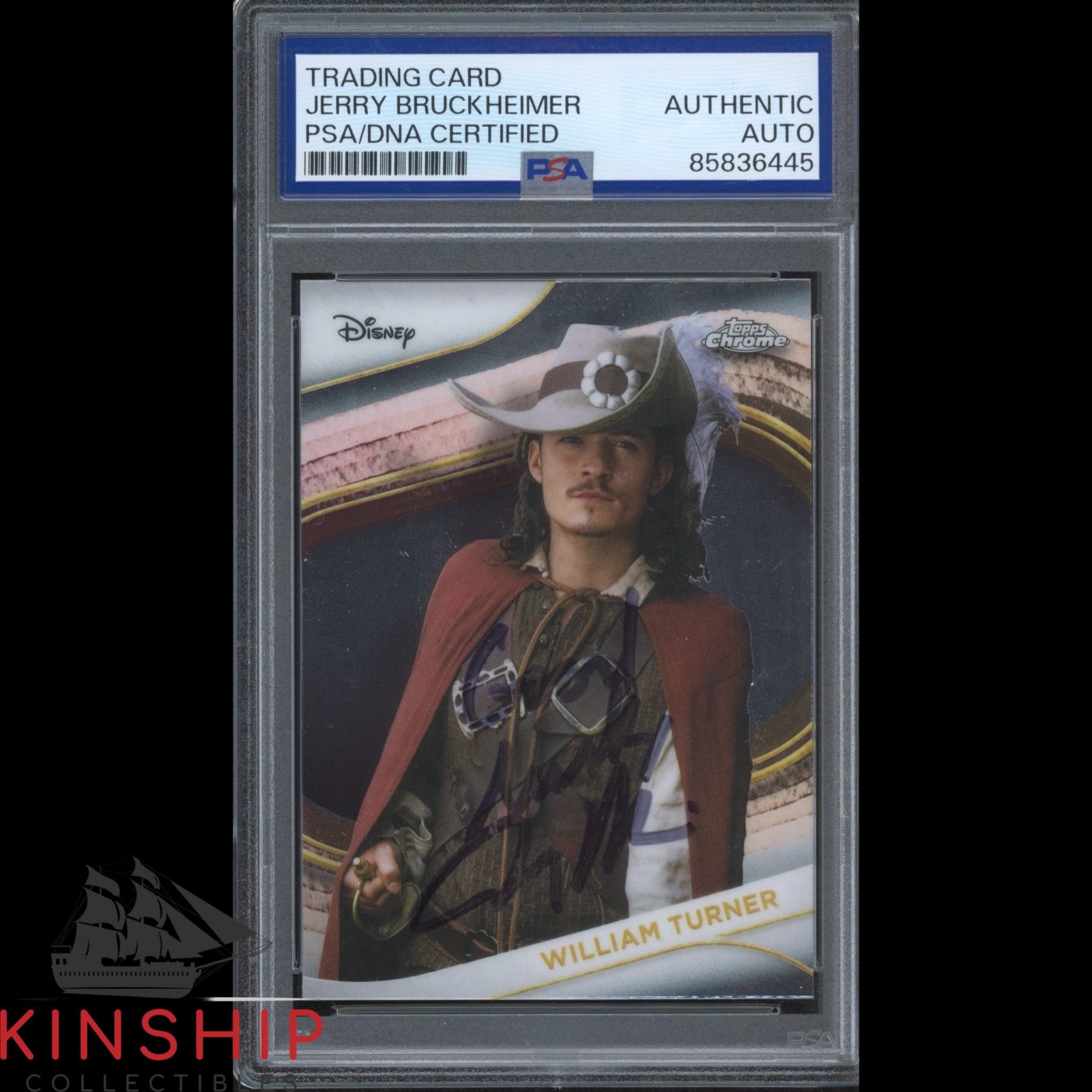 Jerry Bruckheimer signed 2025 Topps Chrome Card PSA DNA Slab Pirates Auto C6307