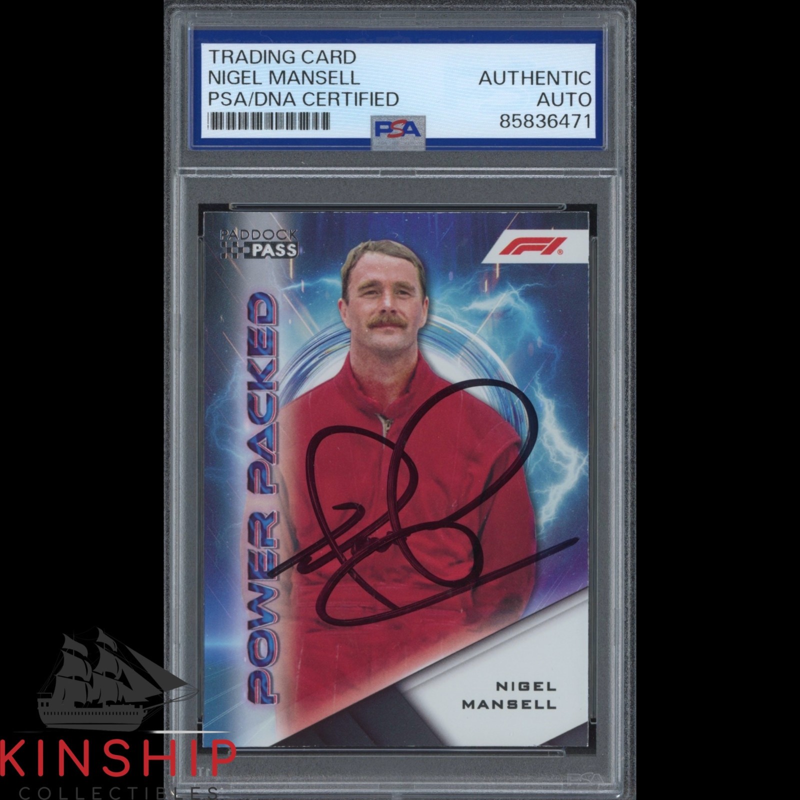 Nigel Mansell signed 2024 Topps Card PSA DNA Slab F1 Racing Auto C6292