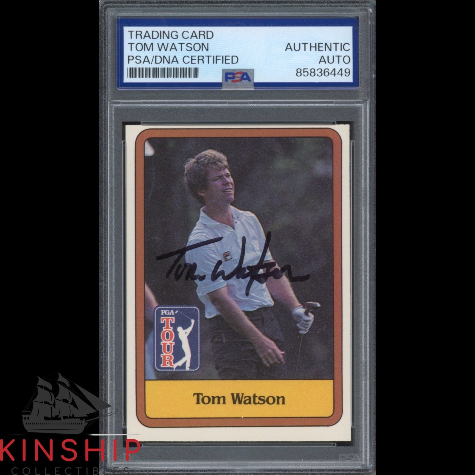 Tom Watson signed 1981 Donruss Rookie Card PSA DNA Slab Golf Masters Auto C6303