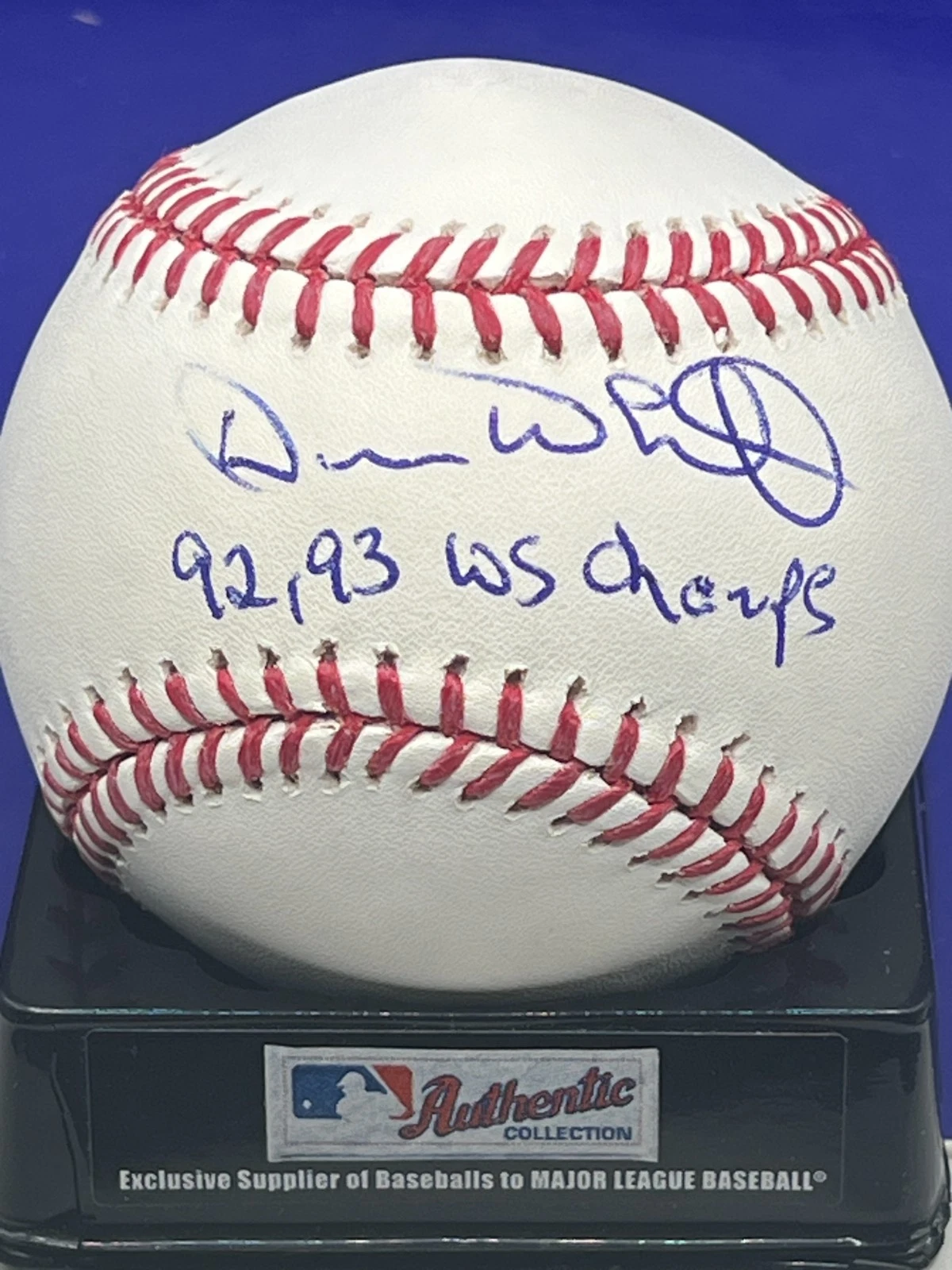 DEVON WHITE TORONTO BLUE JAYS  92,93 WS CHAMPS  SIGNED OML BASEBALL