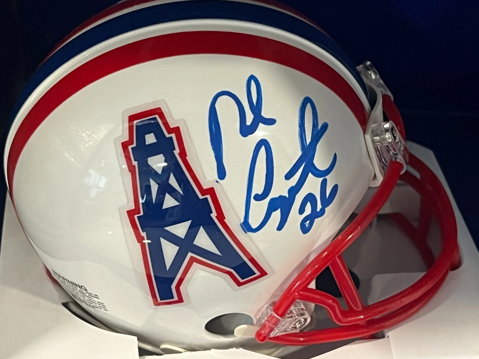 ROB CARPENTER  HOUSTON OILERS   SIGNED RIDDELL MINI HELMET