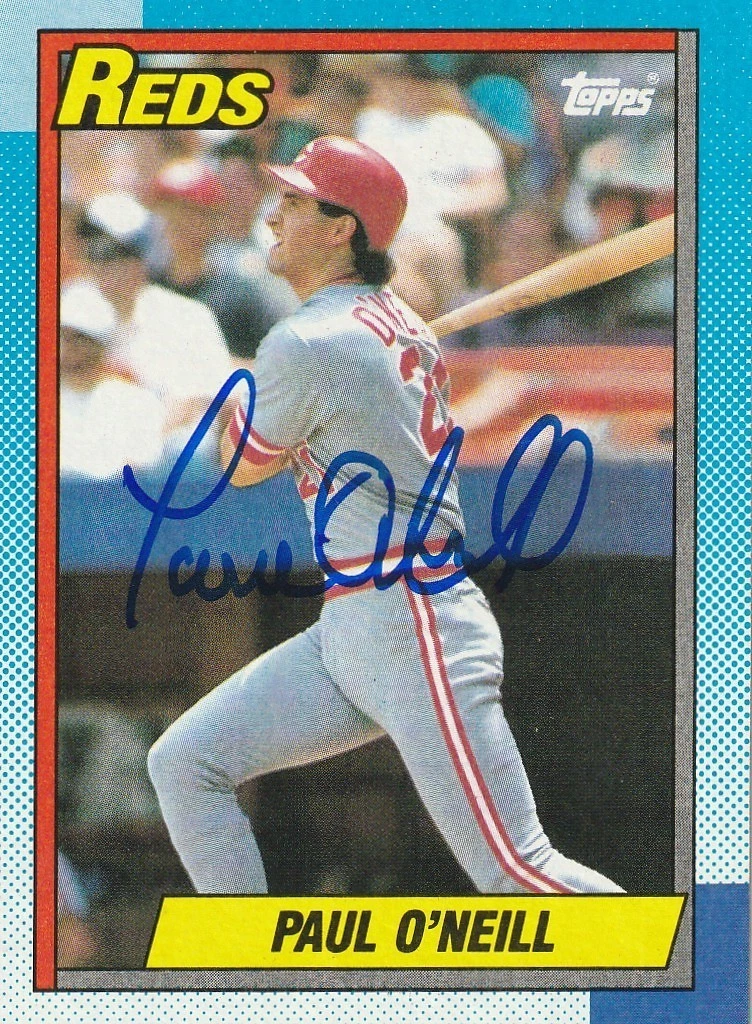 PAUL O'NEILL CINCINNATI REDS TOPPS SIGNED CARD #332