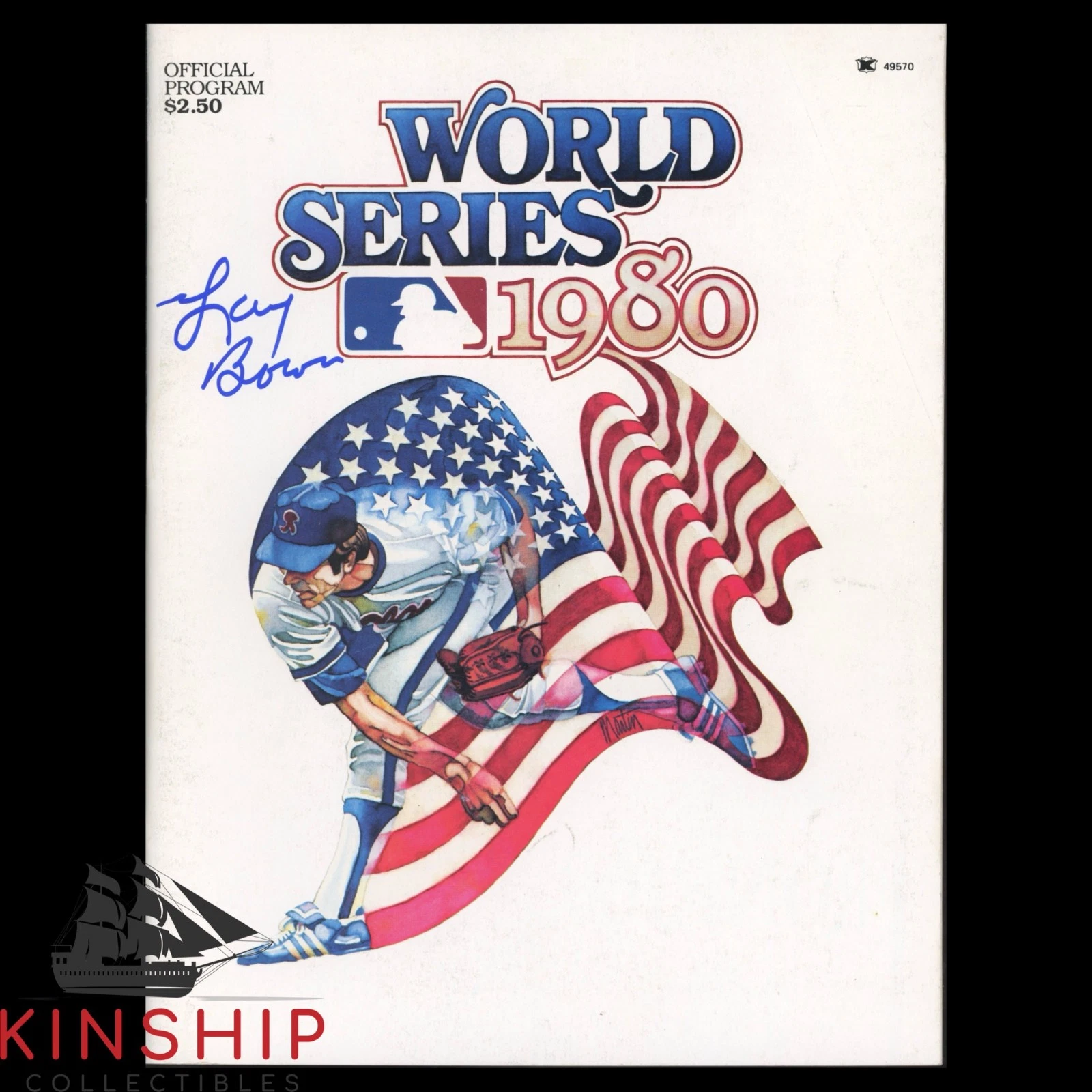 Larry Bowa signed 1980 Phillies World Series Program JSA COA Baseball Auto E417