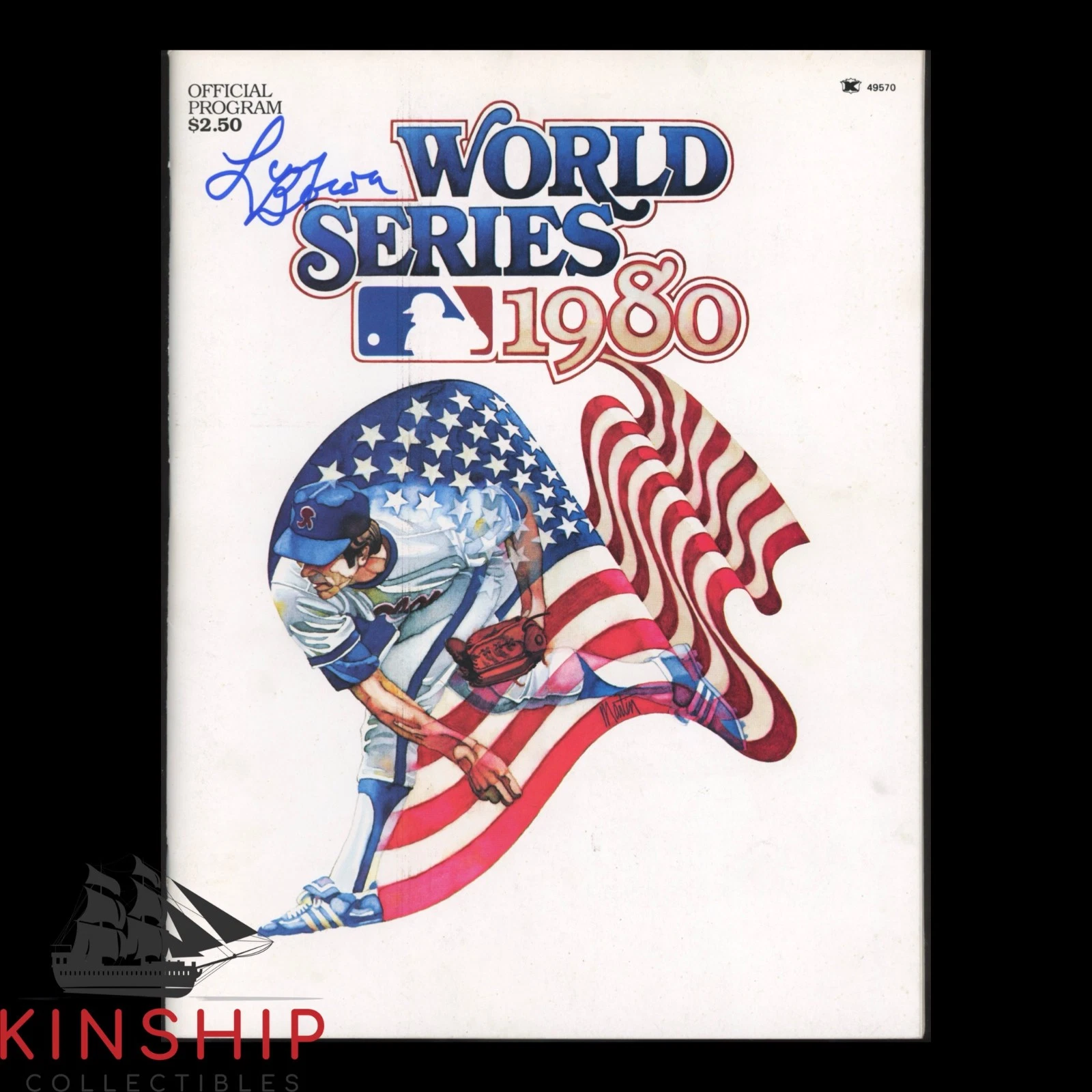 Larry Bowa signed 1980 Phillies World Series Program JSA COA Baseball Auto E418