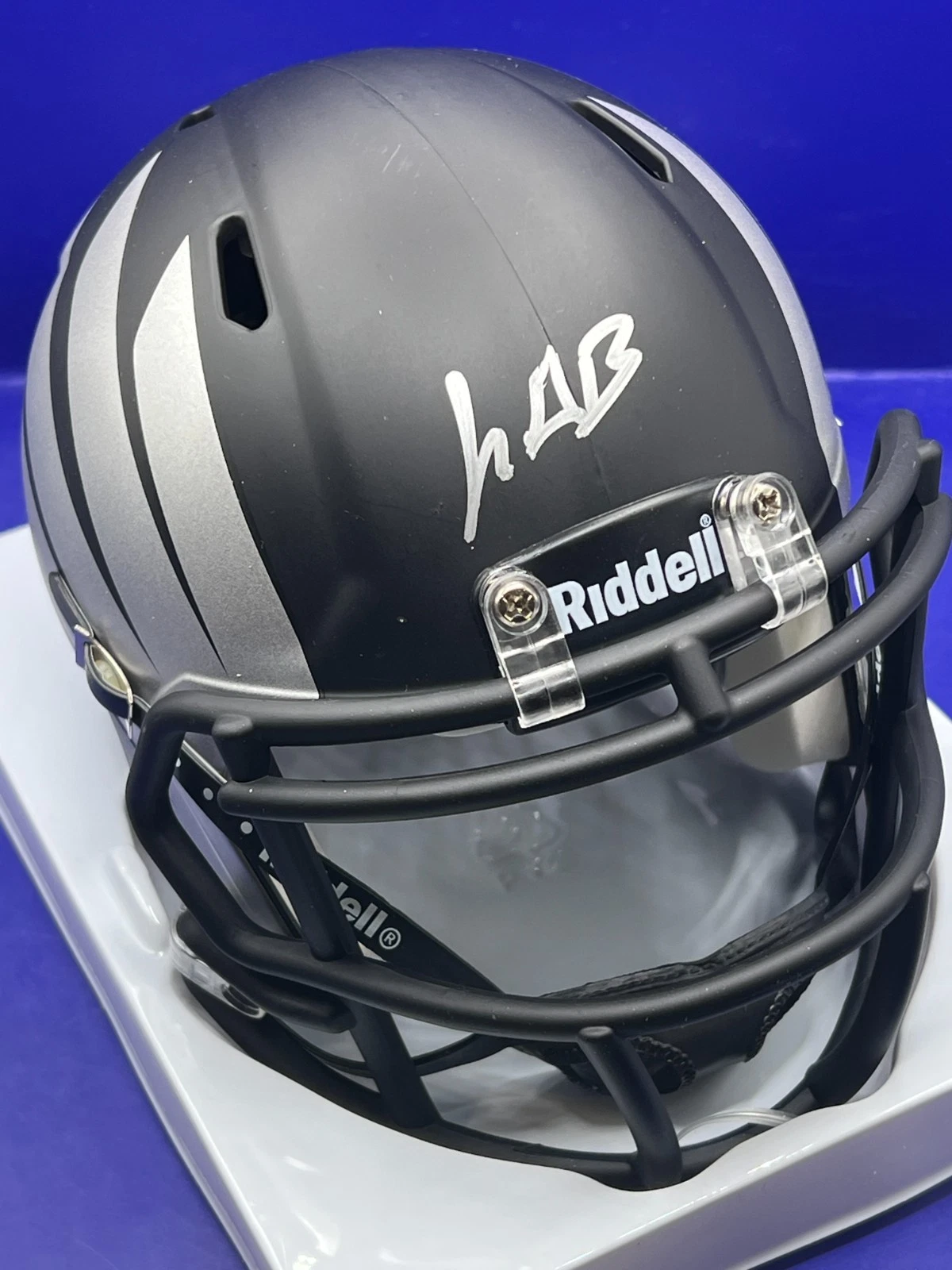 LEGARRETTE BLOUNT OREGON DUCKS LEAF AUTHENTICATED BLACK ALT MINI HELMET