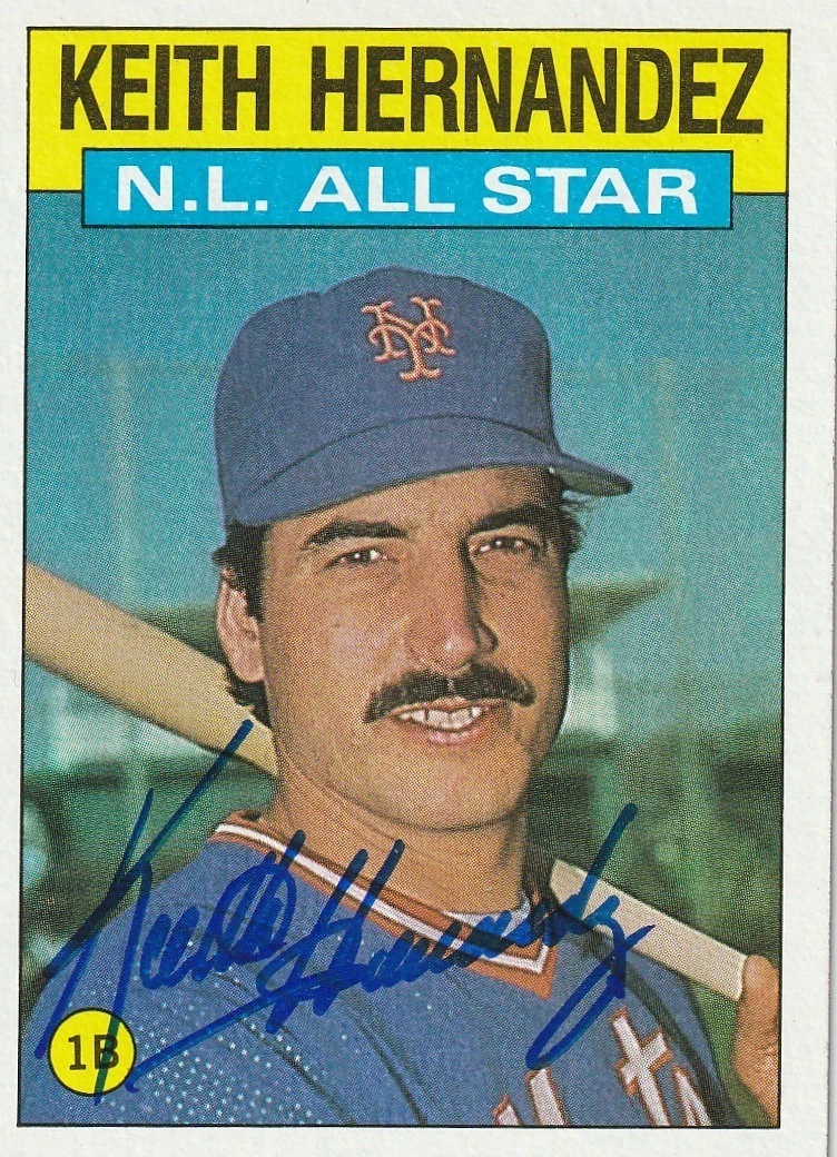 KEITH HERNANDEZ NEW YORK METS  SIGNED 1986 TOPPS CARD #701
