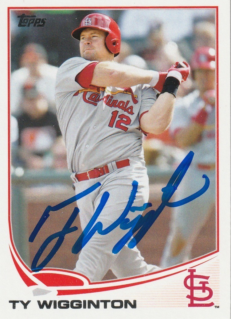 TY WIGGINTON ST. LOUIS CARDINALS 2013 TOPPS UPDATE CARD #US75 SIGNED