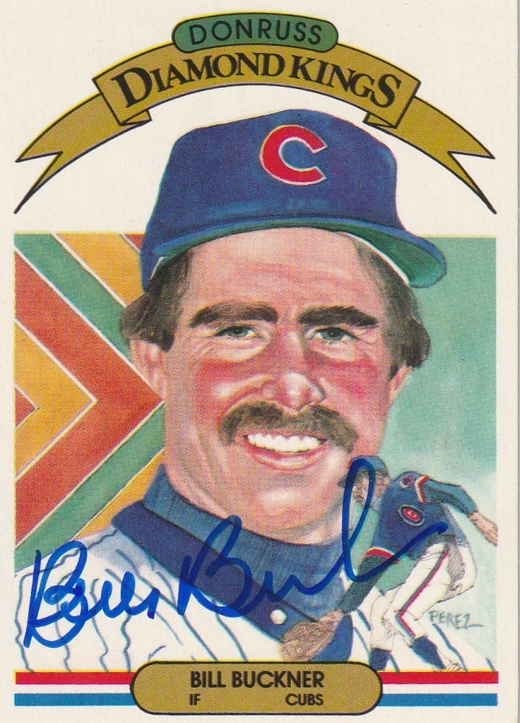 BILL BUCKNER CHICAGO CUBS  SIGNED 1983 DONRUSS DIAMOND KING CARD #14