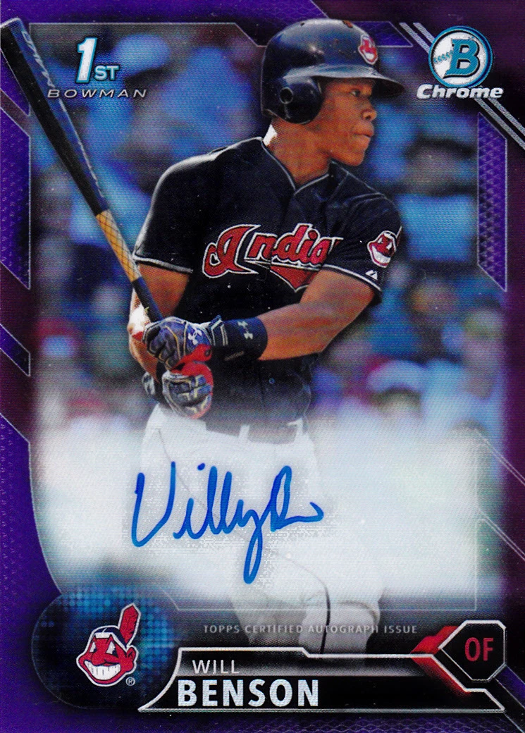 WILL BENSON  CLEVELAND INDIANS  BOWMAN CHROME SIGNED CDA WB  124/250