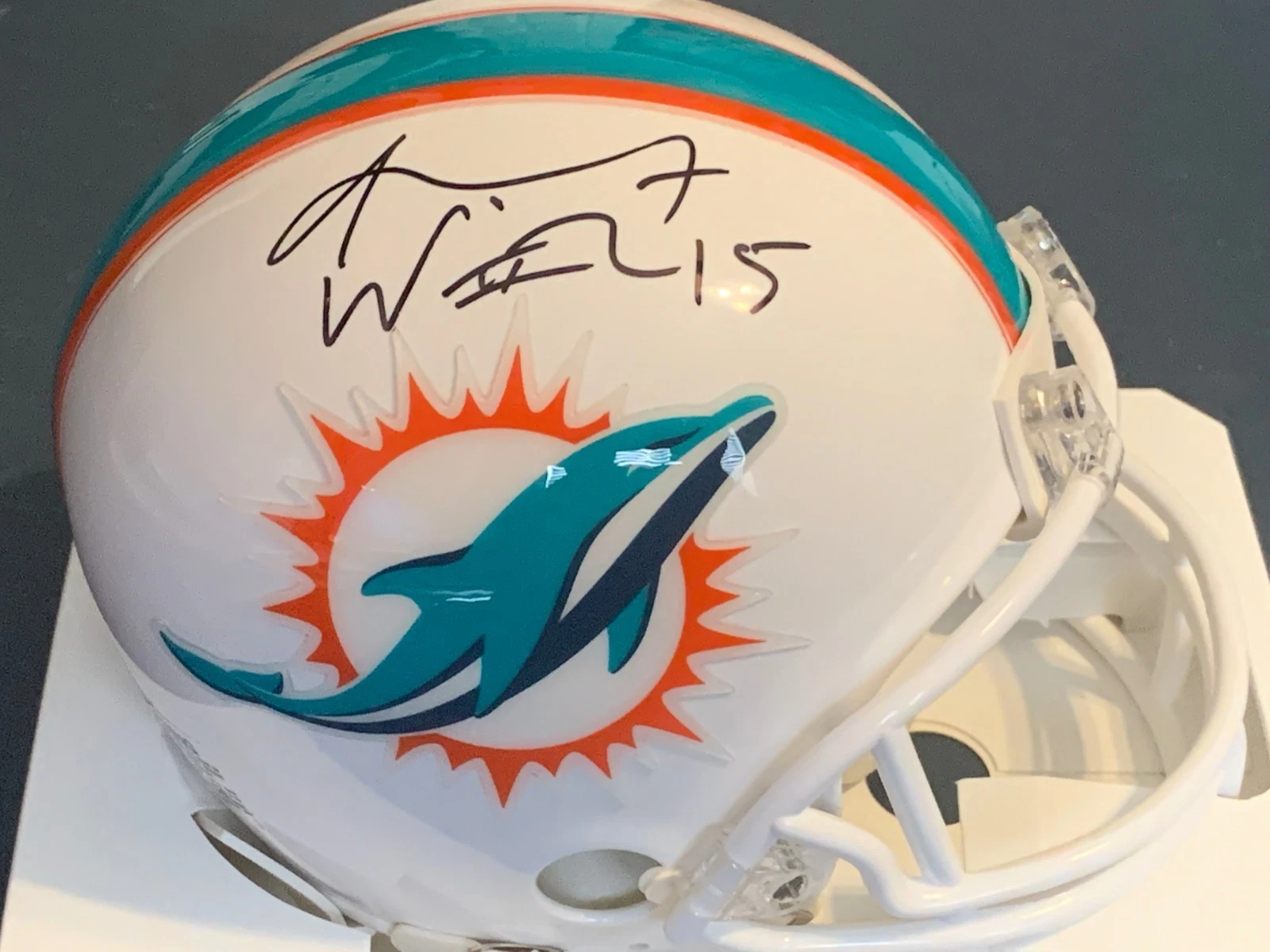 ALBERT WILSON  MIAMI DOLPHINS  SIGNED MINI HELMET