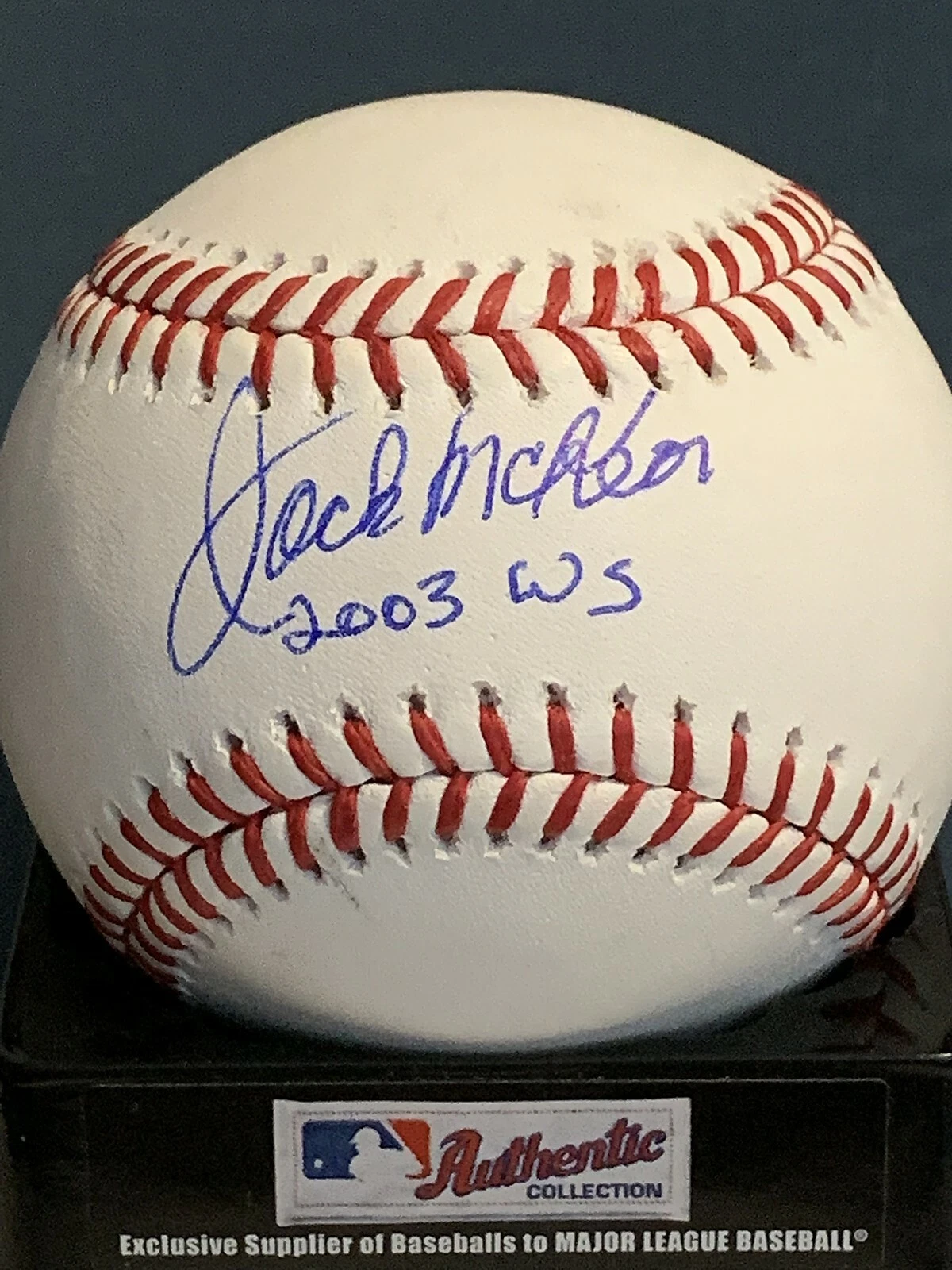 JACK MCKEON  FLORIDA MARLINS  2003 WS CHAMPS   SIGNED OML BASEBALL