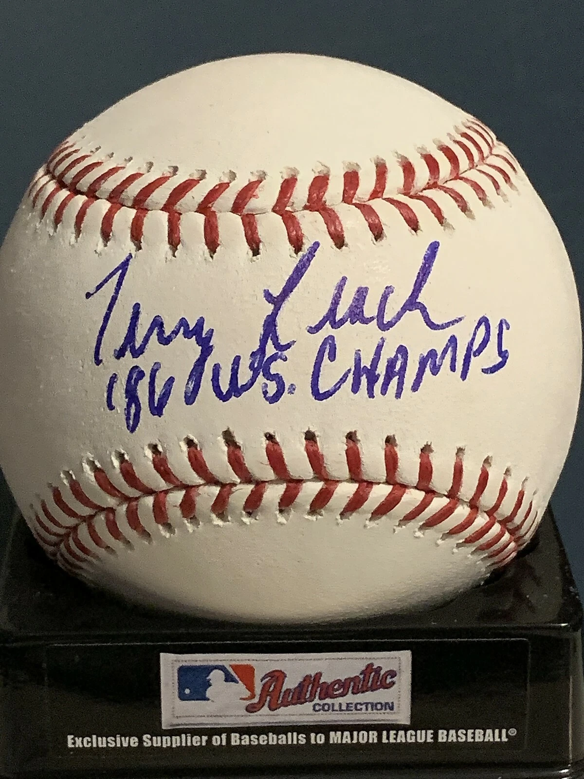 TERRY LEACH  NEW YORK METS  1986 WS CHAMPS   SIGNED OML BALL
