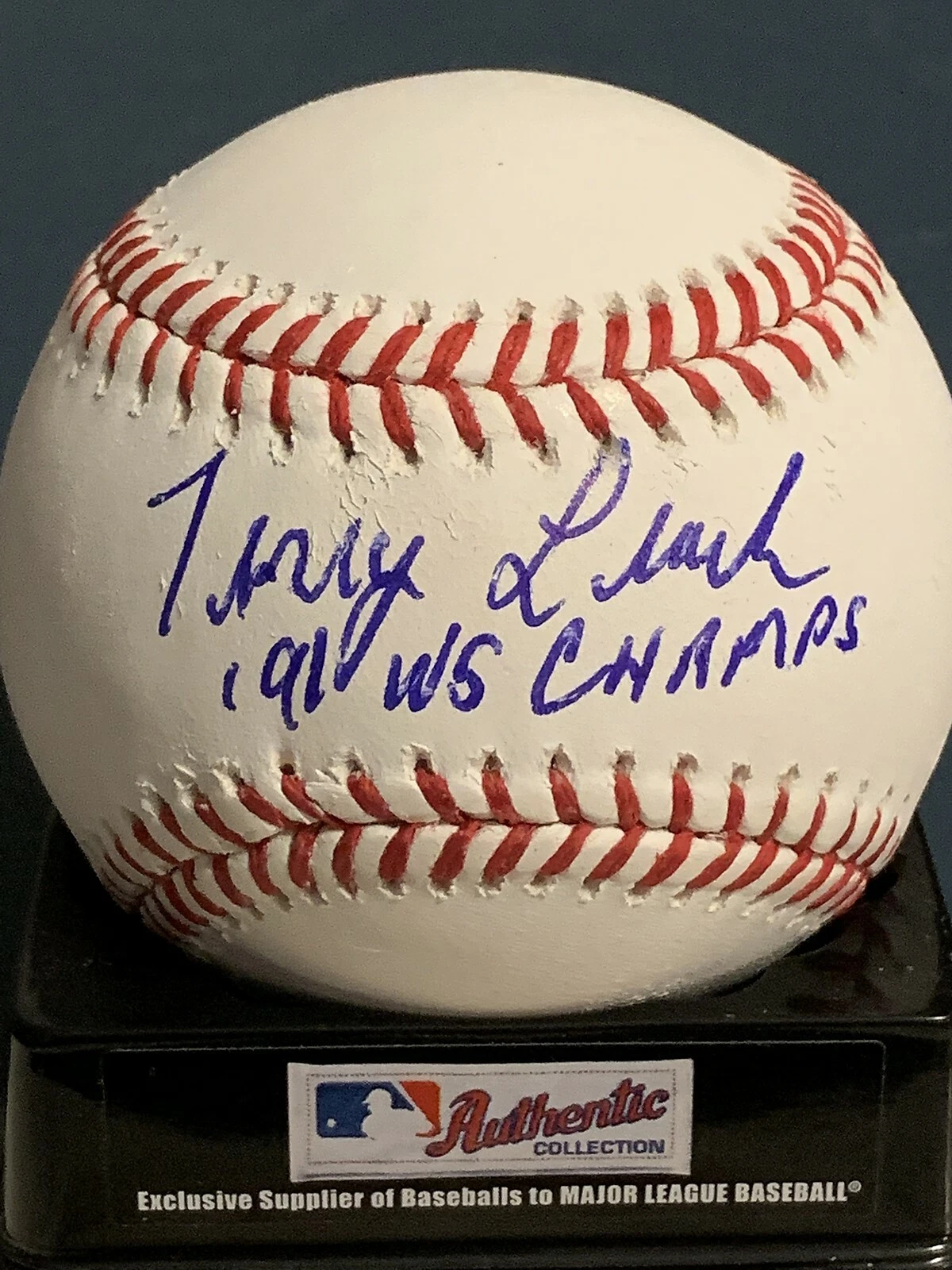 TERRY LEACH  NEW YORK METS  1991 WS CHAMPS   SIGNED OML BALL