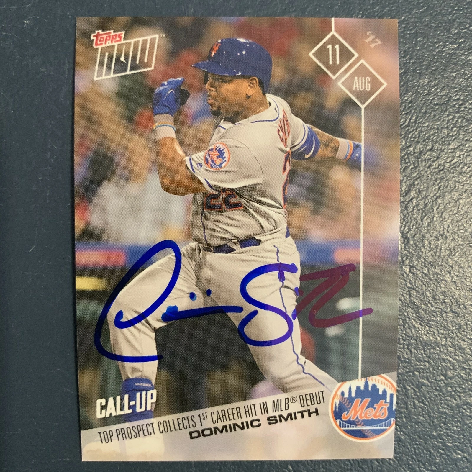 DOMINIC SMITH  NEW YORK METS  2017 TOPPS NOW  SIGNED CARD