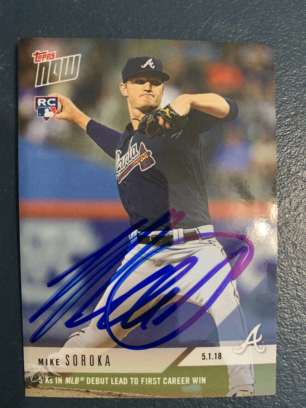MIKE SOROKO  ATLANTA BRAVES   2018 TOPPS NOW  SIGNED CARD