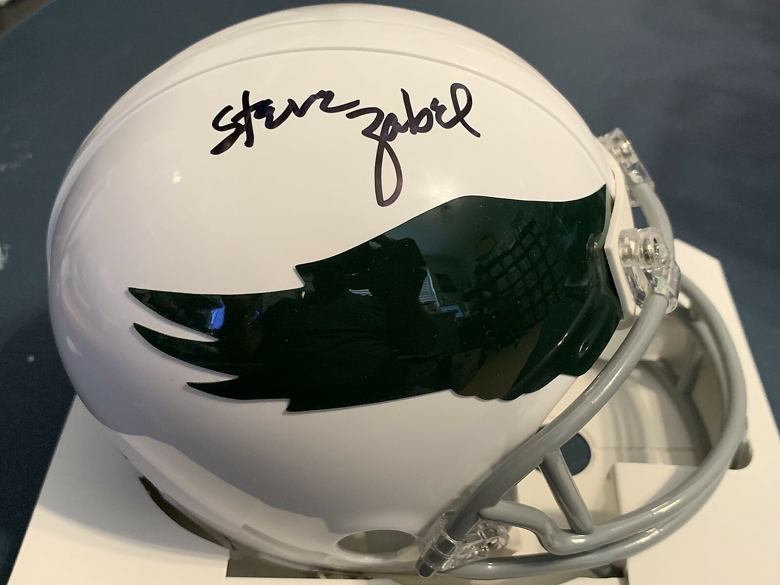 STEVE ZABEL  PHILADELPHIA EAGLES   SIGNED MINI HELMET