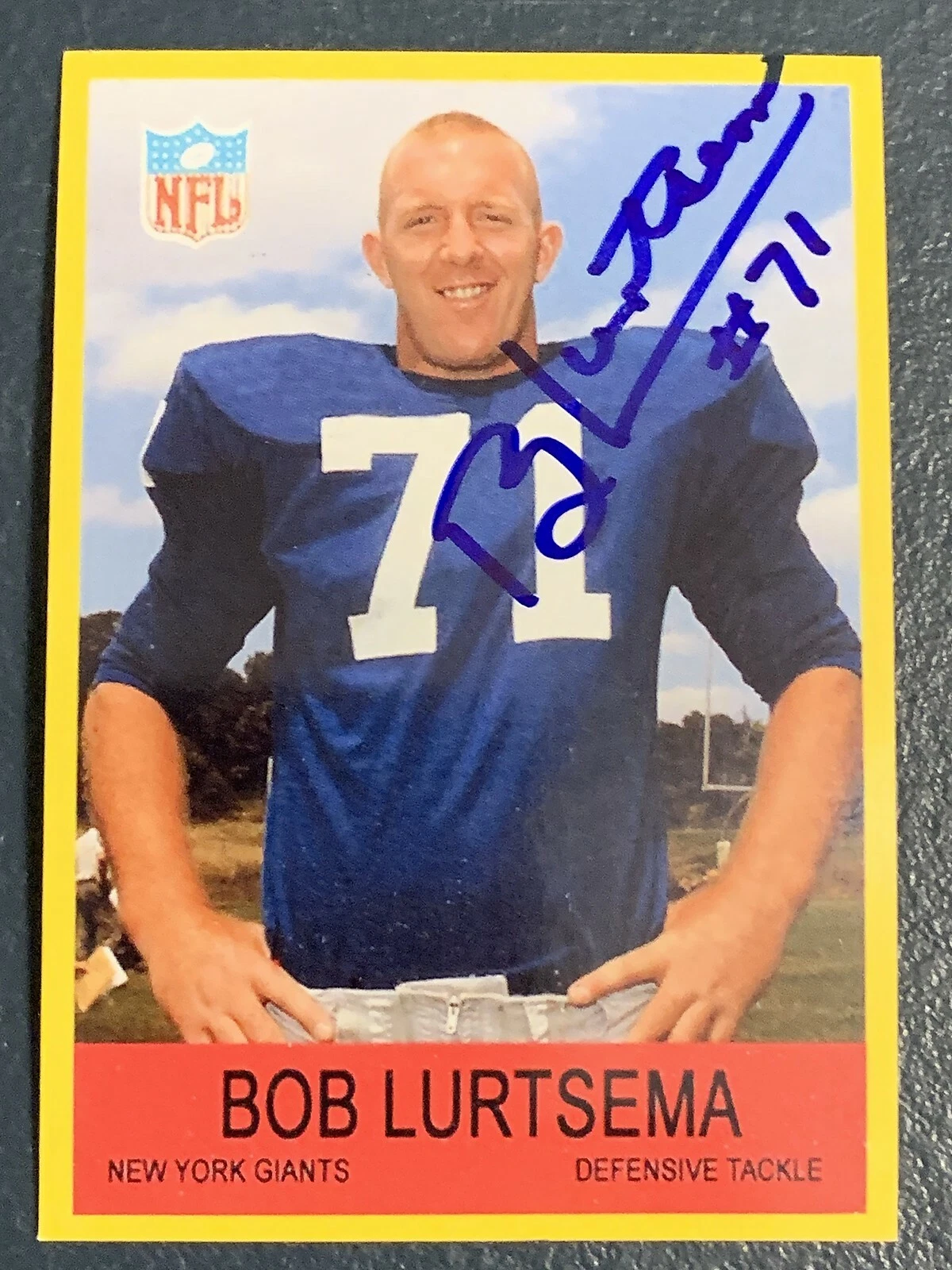 BOB LURTSEMA  NEW YORK GIANTS  1967 PHILADELPHIA  CUSTOM SIGNED CARD