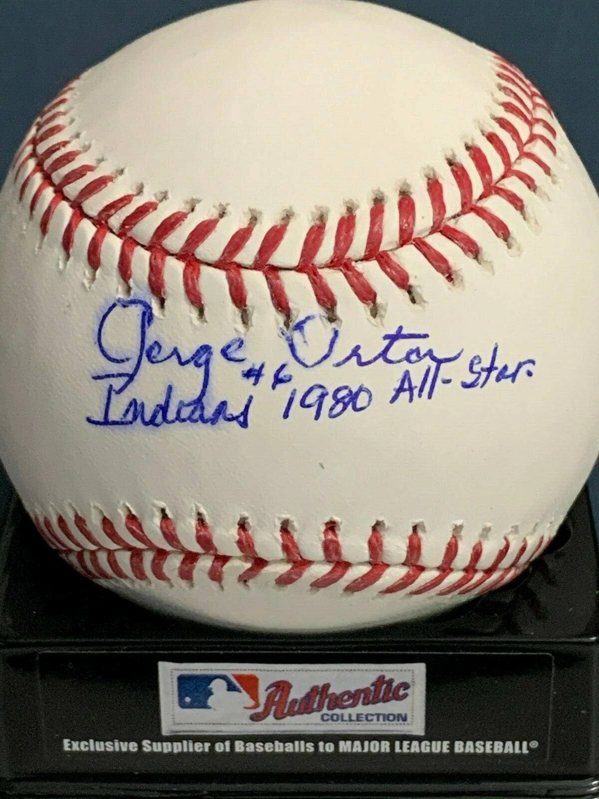JORGE ORTA  CLEVELAND INDIANS  1980 ALL STAR   SIGNED OML BASEBALL