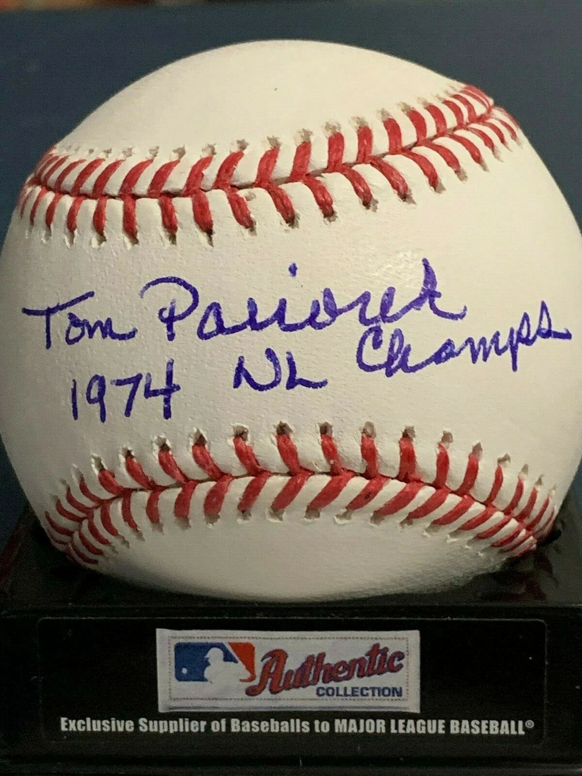 TOM PACIOREK  LOS ANGELES DODGERS  1974 NL CHAMPS  SIGNED OML BASEBALL