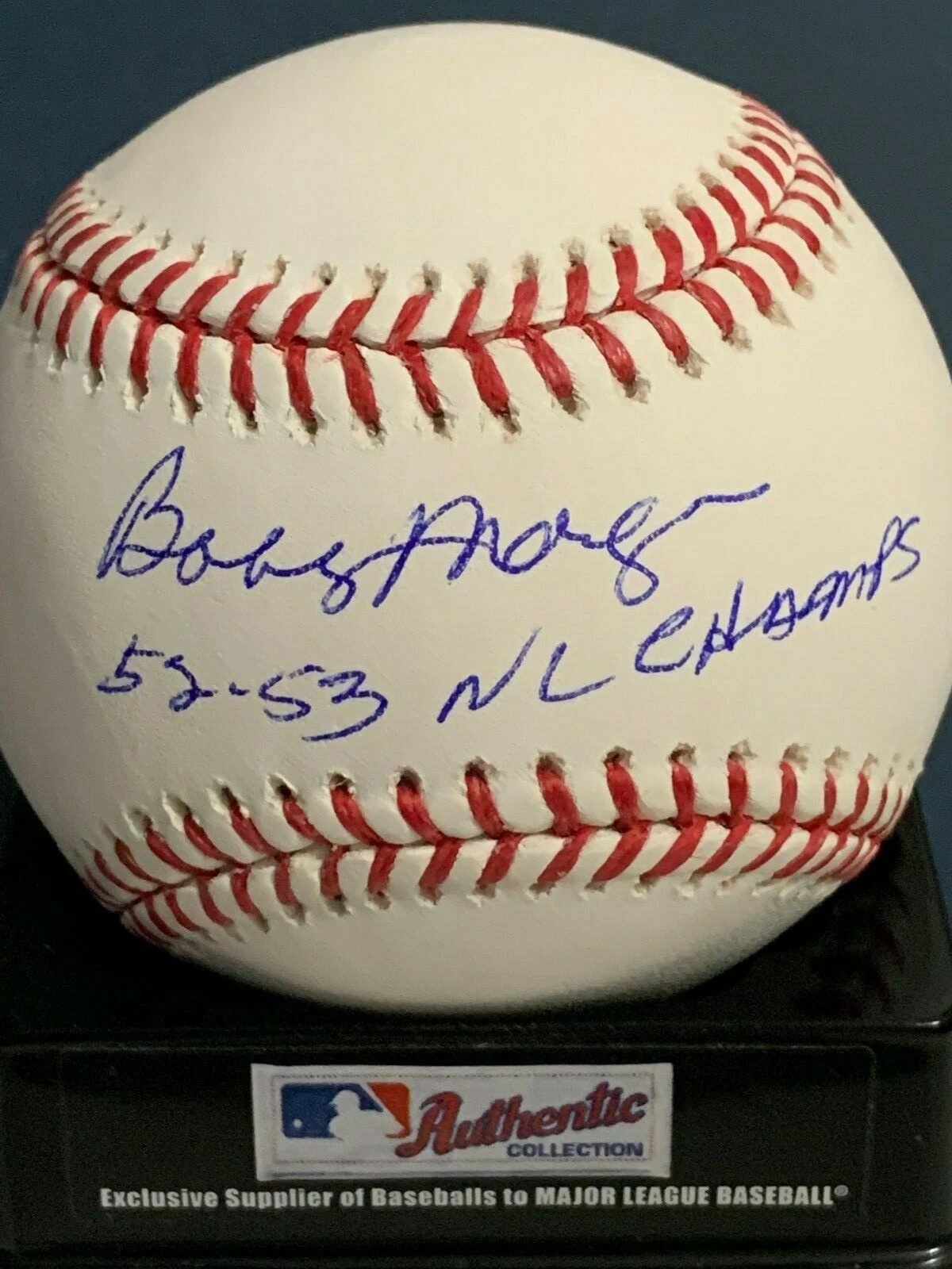 BOBBY MORGAN BROOKLYN DODGERS  52-53 NL CHAMPS  SIGNED OML BASEBALL