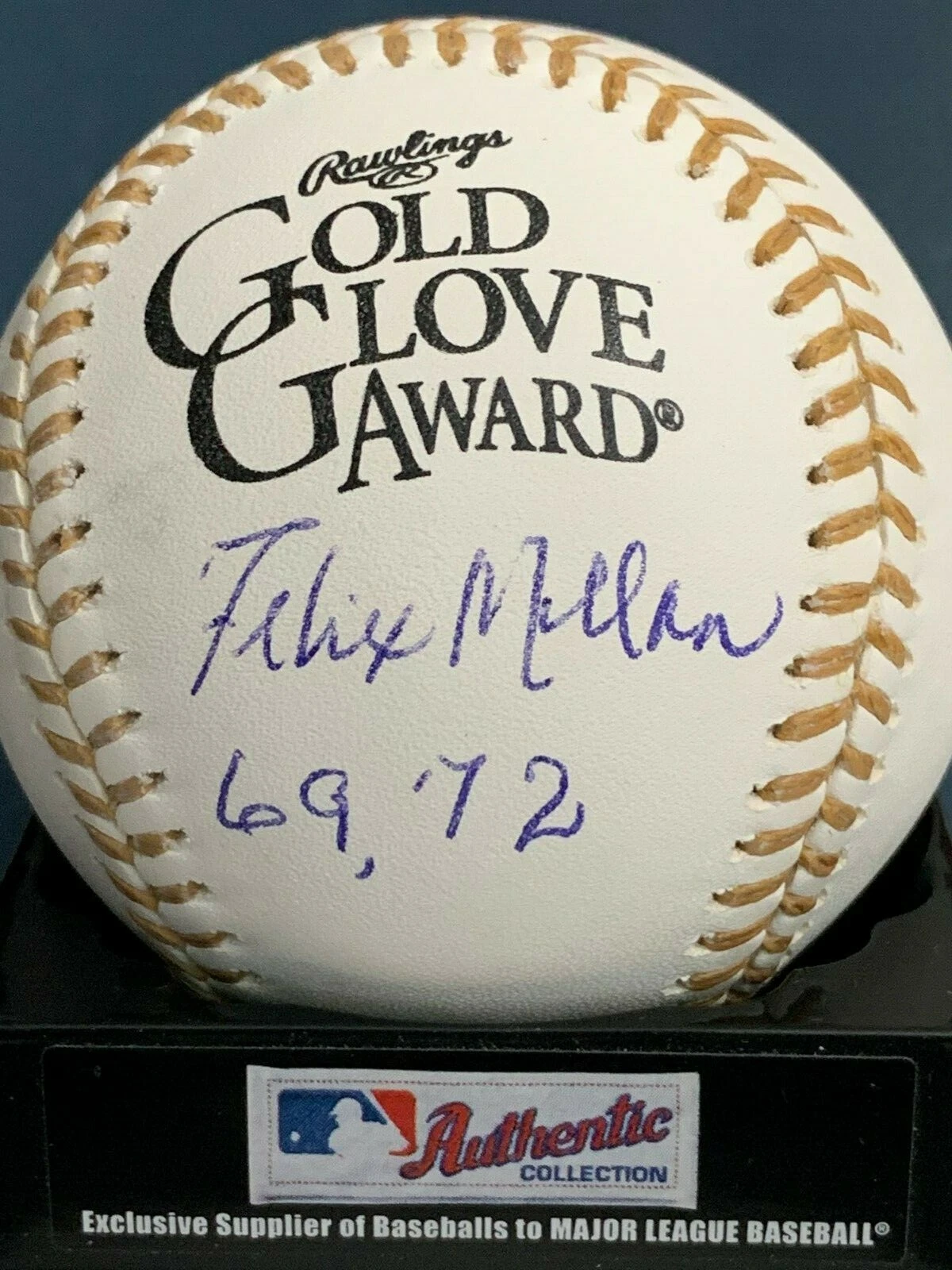 FELIX MILLAN  ATLANTA BRAVES  1969,72   OML GOLD GLOVE BASEBALL