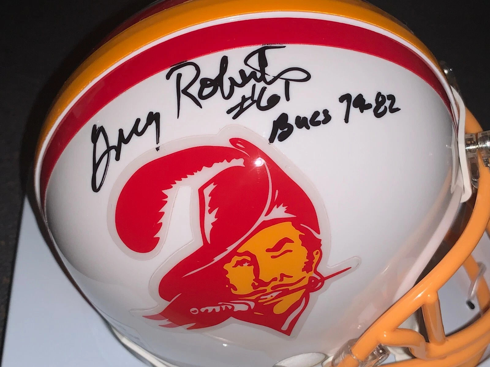 GREG ROBERTS  TAMPA BAY BUCCANEERS  1979-82  SIGNED RIDDELL  MINI HELMET