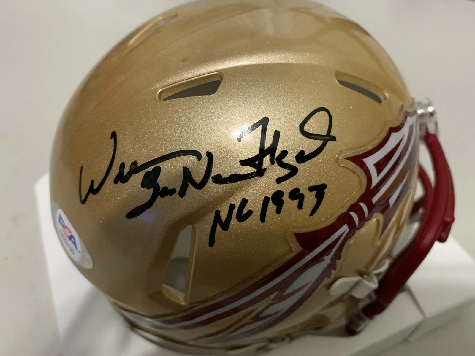 WILLIAM FLOYD FLORIDA STATE SEMINOLES NATL CHAMPS 93 PSA AUTHENTIC SPEED MINI