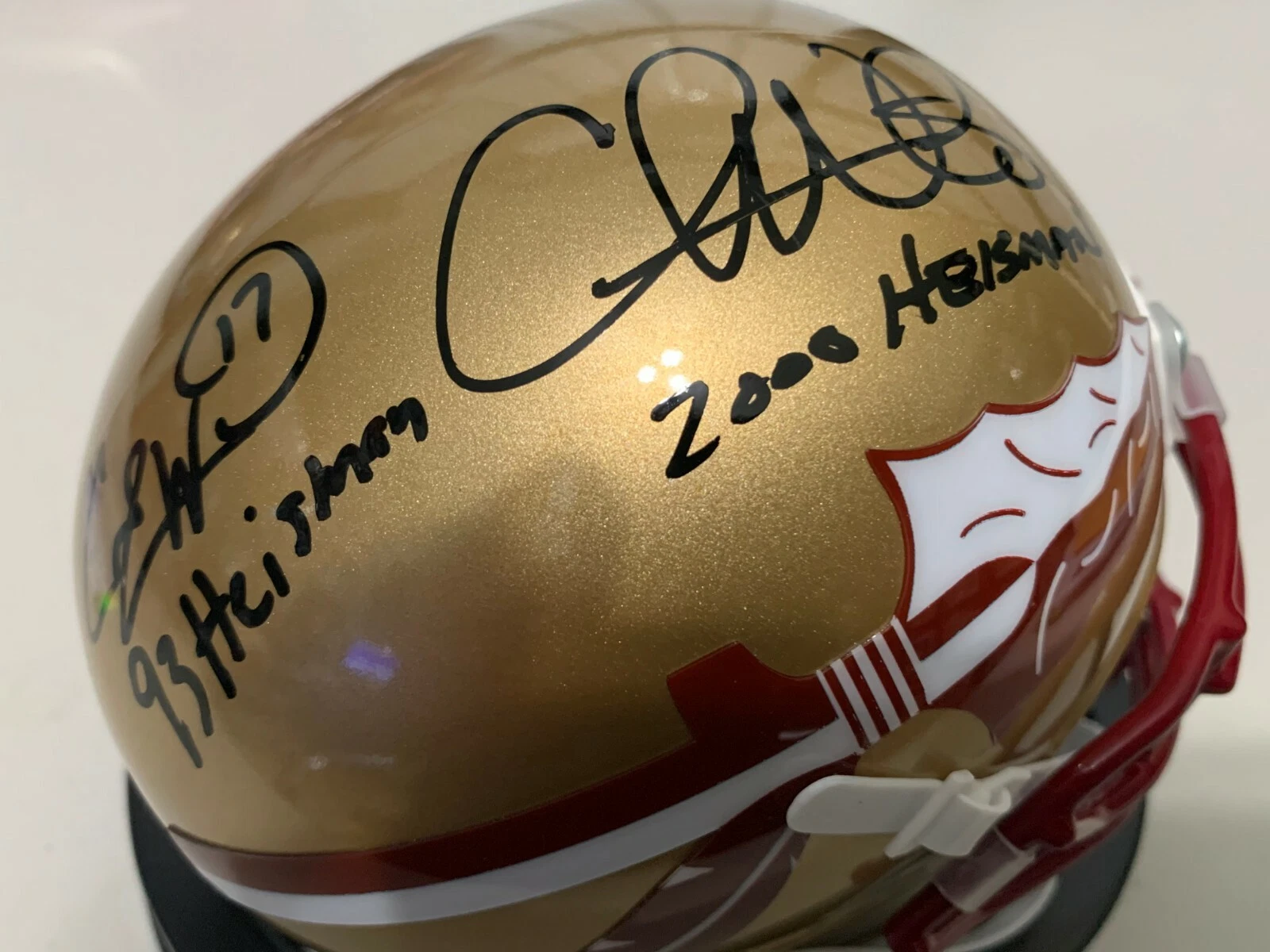 CHARLIE WARD / CHRIS WEINKE FLORIDA ST SEMINOLES 93/00 HEISMAN PSA SCHUTT MINI