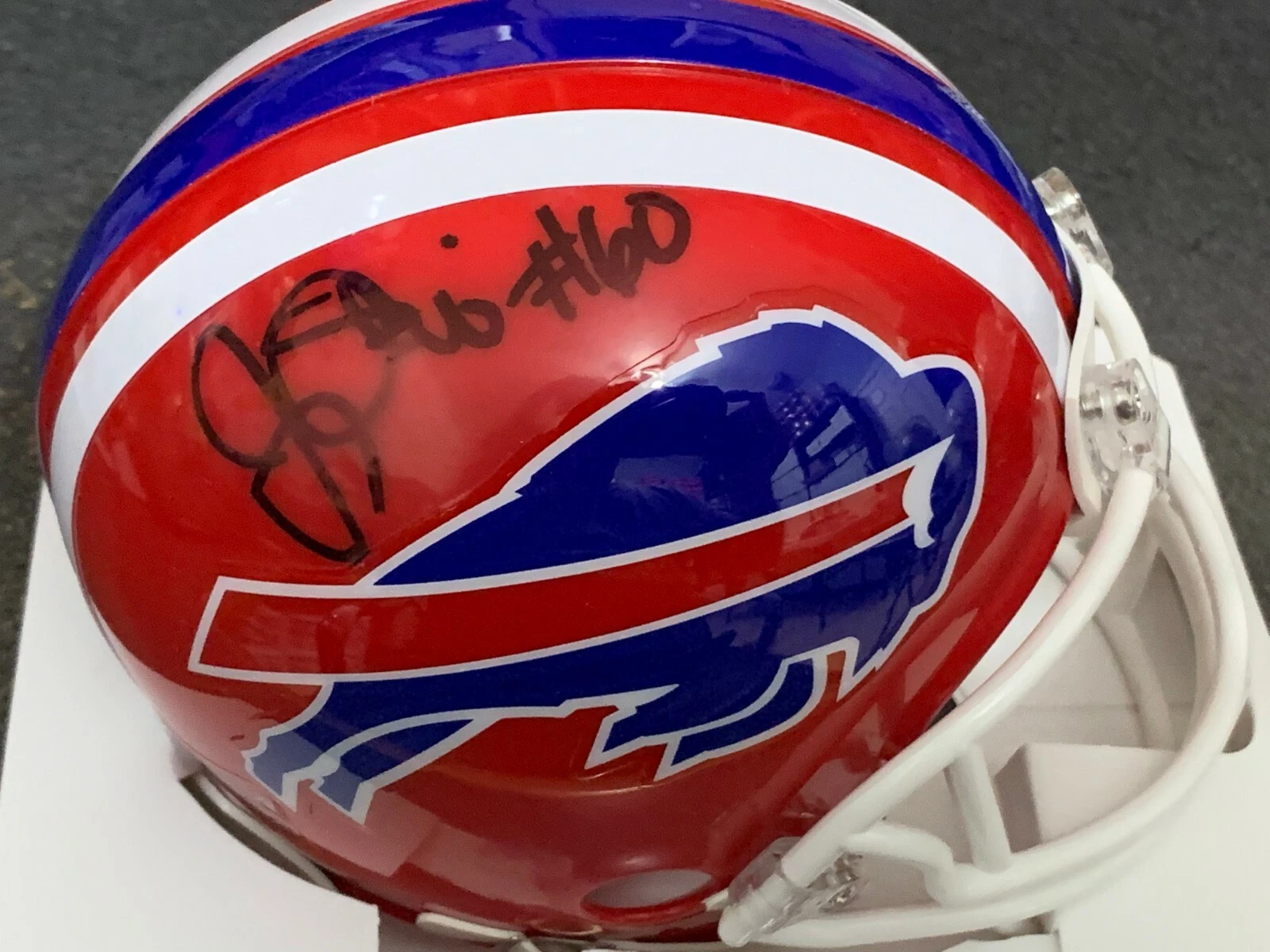 JERRY OSTROSKI  BUFFALO BILLS  SIGNED RIDDELL MINI HELMET