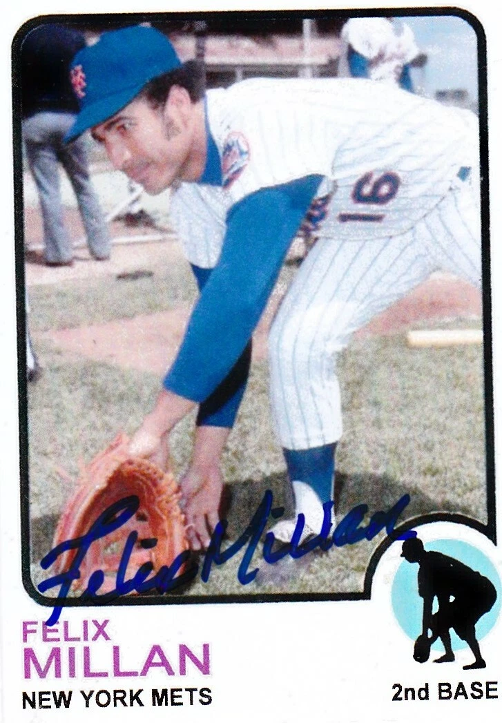 FELIX MILLAN  NEW YORK METS  SIGNED 1973 STYLE CUSTOM CARD