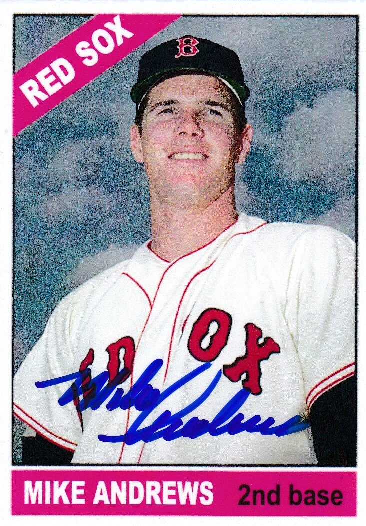 MIKE ANDREWS  BOSTON RED SOX   SIGNED 1966 STYLE CUSTOM CARD