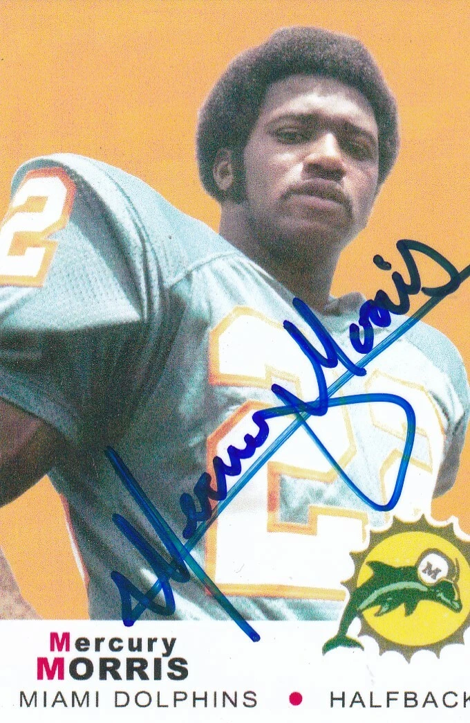 MERCURY MORRIS  MIAMI DOLPHINS  SIGNED 1969 STYLE CUSTOM CARD