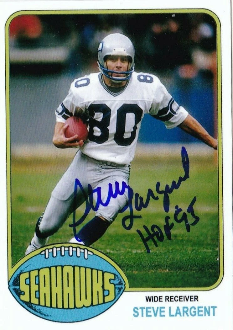STEVE LARGENT  SEATTLE SEAHAWKS HOF 95 JSA AUTHENTICATED  1976 STYLE CUSTOM CARD
