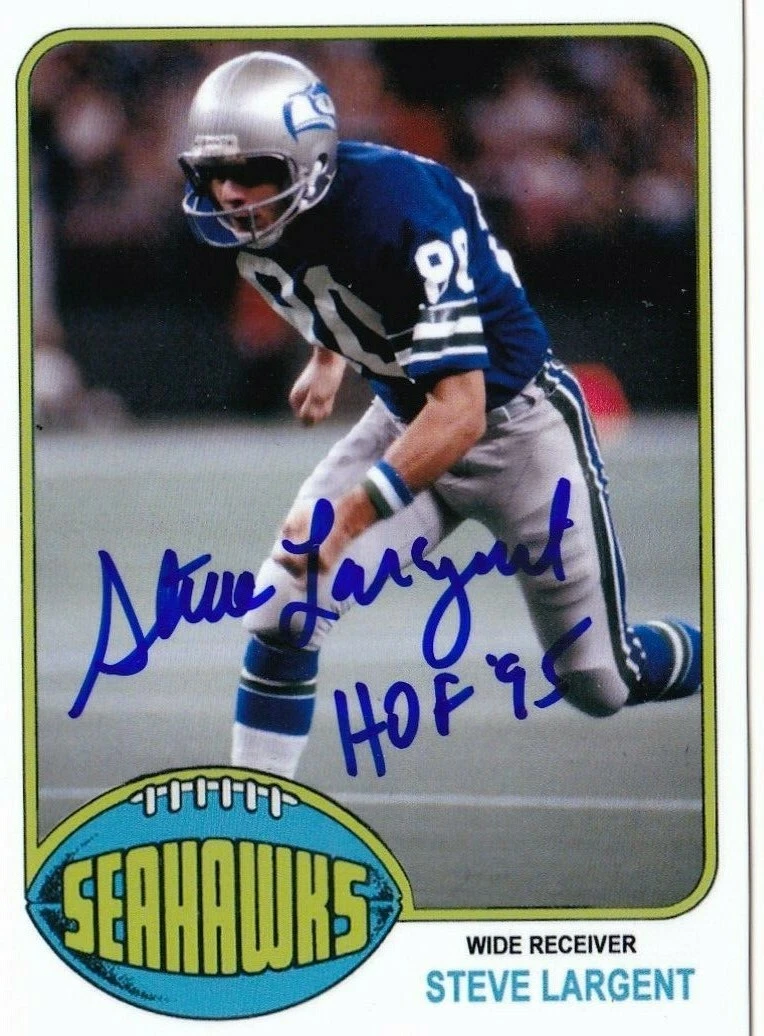 STEVE LARGENT  SEATTLE SEAHAWKS HOF 95 JSA AUTHENTICATED  1976 STYLE CUSTOM CARD