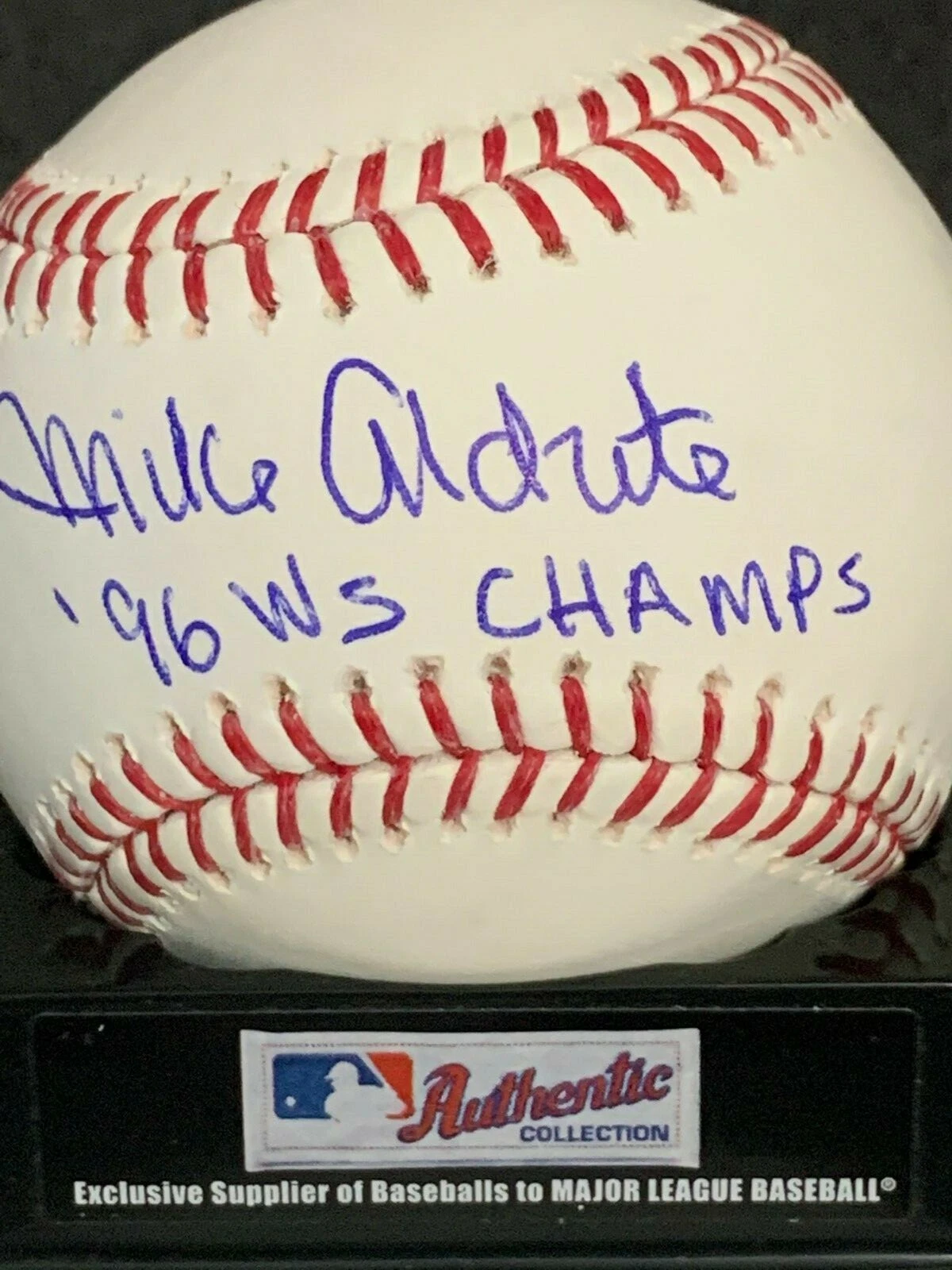 MIKE ALDRETE  NEW YORK YANKEES  1996 WS CHAMPS  SIGNED OML BASEBALL