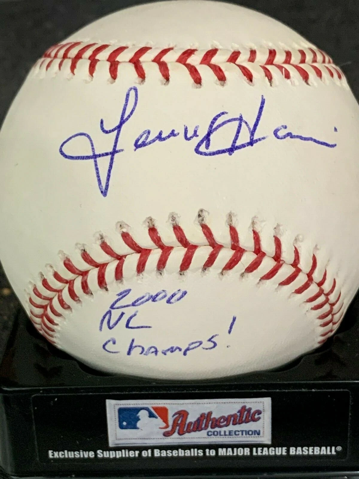 LENNY HARRIS  NEW YORK METS  2000 NL CHAMPS   SIGNED OML BASEBALL